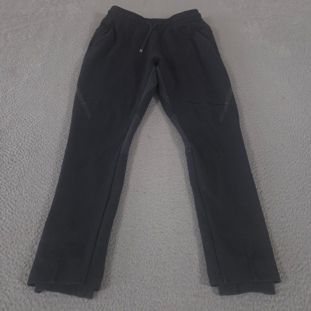 Gymshark Pants Mens Small Black Knit Jogger Tapered Leg Cotton Blend Drawstring